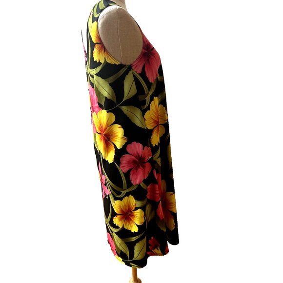 BABA HAWAII Vintage Women’s Floral Dress Hibiscus Pink, Yellow, Sz Medium - Picture 4 of 4